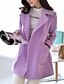 cheap Coats &amp; Trench Coats-Women&#039;s Coat Daily Long Coat Regular Fit Jacket Long Sleeve Purple Yellow Fuchsia