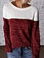 cheap Sweaters-Women&#039;s Color Block Long Sleeve Pullover Sweater Jumper, Round Black / Red / Brown S / M / L