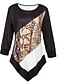 cheap Tops &amp; Blouses-Women&#039;s T shirt Leopard 3/4 Length Sleeve Daily Tops Black