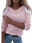 cheap Sweaters-Women&#039;s Color Block Pullover Long Sleeve Sweater Cardigans Round Blushing Pink Gray