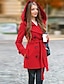 cheap Coats &amp; Trench Coats-Women&#039;s Fall &amp; Winter Coat Long Solid Colored Daily Black Red Yellow Wine S M L XL
