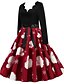 abordables Robes Vintage-Mini robe Femme Robe Trapèze manche longue basique Bloc de couleur père Noël Col V Soirée Noël Rouge S M L XL XXL 3XL
