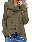 abordables Pulls-Pullover Femme Couleur Pleine Polyester Standard Pull Cardigans Col Roulé Vin Vert Véronèse Vert foncé / Manches Longues