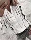 billige Tops &amp; Blouses-Dame Bluse Skjorte Langermet Trykt mønster Skjortekrage Grunnleggende Topper Hvit Blå Rosa