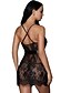 cheap Sale-Women&#039;s Plus Size Babydoll &amp; Slips Sexy Bodies Lace Cross Back Bed Polyester Geometric Sexy Uniforms Spring, Fall, Winter, Summer Briefs Sleeveless Strap / 2 Pieces