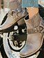 preiswerte Boots-Damen Stiefel Motorradstiefel Täglich Stiefeletten Stiefeletten Blockabsatz Runde Zehe PU Halbschuhe Schwarz Weiß Braun