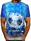 cheap Tank Tops-Men&#039;s T shirt Shirt Graphic 3D Round Neck Plus Size Daily Holiday Short Sleeve Print Tops Streetwear Exaggerated Blue / Summer