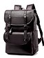 cheap Bags-Men&#039;s PU Leather School Bag Rucksack Commuter Backpack Large Capacity Waterproof Zipper Tiered School Climbing Backpack Black Khaki Brown