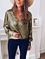 cheap Tops &amp; Blouses-Women&#039;s Solid Colored T-shirt Daily V Neck Gold