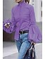 cheap Tops &amp; Blouses-Women&#039;s Solid Colored Shirt Daily White / Black / Blue / Purple / Blushing Pink / Khaki