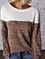 cheap Sweaters-Women&#039;s Color Block Long Sleeve Pullover Sweater Jumper, Round Black / Red / Brown S / M / L