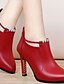 cheap Boots-Women&#039;s Boots Fashion Boots Daily Solid Colored Booties Ankle Boots Winter Pumps Pointed Toe Fashion Boots PU Loafer Black Red