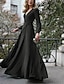 cheap Maxi Dresses-Women&#039;s A-Line Dress Long Sleeve Solid Colored V Neck Black Wine Army Green S M L XL / Maxi