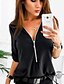 cheap Tops &amp; Blouses-Women&#039;s Daily Shirt Solid Colored Long Sleeve Tops V Neck White Black Red