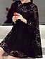cheap Midi Dresses-Women&#039;s Blouse Solid Colored Round Neck Going out Weekend Lace Loose Tops White Black