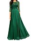 cheap Vintage Dresses-Women&#039;s Plus Size Cocktail Party New Year Birthday Elegant Maxi Swing Dress - Floral Solid Color Lace Formal Style Wine Navy Blue Green S M L XL