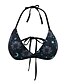 cheap Bikini-Women&#039;s Swimwear Tankini Asian Size Swimsuit Print Color Block Black Halter Bathing Suits Sporty Basic