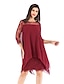 abordables Best Selling Dresses-Mini robe Femme Robe Droite manche longue Col Rond Noir Vin Bleu S M L XL XXL 3XL 4XL 5XL
