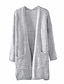 abordables Vestes Femme-veste femme à manches longues solide hiver veste ample (gris, m (l))