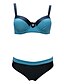 cheap Bikini-Women&#039;s Basic Halter Cheeky Tankini Swimwear Swimsuit - Color Block Print S M L Blue Red Yellow