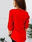 abordables Tops &amp; Blouses-Mujer Diario Camisa Un Color Manga Larga Tops Escote en Pico Blanco Negro Rojo