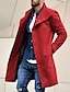 cheap Men&#039;s Christmas Outerwear-Men&#039;s Winter Coat Long Solid Colored Daily Basic Black &amp; Red Long Sleeve Red US34 / UK34 / EU42 US36 / UK36 / EU44 US38 / UK38 / EU46 / Slim