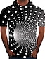 baratos Polos-Homens Camisa de golfe Camisa de tênis Gráfico 3D Colarinho Colarinho de Camisa Tamanho Grande Diário Para Noite Manga Curta Blusas Roupa de rua Exagerado Preto