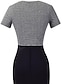 cheap Elegant Dresses-Women&#039;s Bodycon Dress - Color Block Gray S M L XL