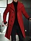 cheap Men&#039;s Christmas Outerwear-Men&#039;s Winter Coat Long Solid Colored Daily Basic Black &amp; Red Long Sleeve Red US34 / UK34 / EU42 US36 / UK36 / EU44 US38 / UK38 / EU46 / Slim