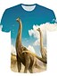 preiswerte Jungen T-Shirts &amp; Hemden-Kinder Baby Jungen T-Shirt Kurzarm Dinosaurier Fantastische Tierwesen Grafik 3D Tier Rundhalsausschnitt Druck Weiß Blau Gelb Kinder Oberteile Aktiv Cool 2-12 Jahre
