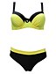 baratos Bikini-Mulheres Básico Nadador Cavado Tanquini Roupa de Banho roupa de banho - Estampa Colorida Estampado S M L Azul Vermelho Amarelo