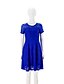 cheap Elegant Dresses-Women&#039;s A-Line Dress Knee Length Dress - Short Sleeve Solid Colored Floral Lace Plus Size Elegant White Black Blue Red S M L XL XXL 3XL 4XL 5XL