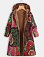 cheap Coats &amp; Trench Coats-Women&#039;s Daily Long Coat, Geometric Hooded Long Sleeve Polyester Blushing Pink