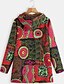 cheap Coats &amp; Trench Coats-Women&#039;s Daily Long Coat, Geometric Hooded Long Sleeve Polyester Blushing Pink