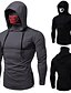 cheap Running &amp; Jogging Clothing-Men&#039;s Long Sleeve Hoodie with Mask Running Shirt Protective Clothing Hoodie Top Cotton Windproof Breathable Soft Fitness Gym Workout Running Jogging Bodybuilding Sportswear Skull Dark Grey Black