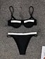 cheap Bikini-Women&#039;s Swimwear Bikini EU / US Size Swimsuit Color Block Black Underwire Bathing Suits