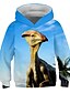 billige Hættetrøjer og sweatshirts til drenge-Børn Baby Drenge Hættetrøje og sweatshirt Langærmet Dinosaurus Fantastiske Dyr 3D-udskrivning Farveblok Dyr Hvid Blå Gul Børn Toppe Aktiv Gade Barnet&#039;s Dag 2-12 år