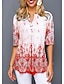 abordables T-shirts-Mujer Camiseta Floral Morado