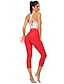abordables Deporte Athleisure-Mujer Alta cintura Pantalones de yoga Scrunch Butt Levantamiento de trasero fruncido Leggings Capri Control de barriga Levantamiento de tope Secado rápido Negro Rojo Rosa Aptitud física Entrenamiento