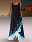 abordables Vestidos Maxi-Mujer Vestido de una línea Vestido largo maxi Morado Rosa Dorado Blanco Azul claro Sin Mangas Floral Agujero Verano Escote en U caliente Casual vestidos de vacaciones 2021 S M L XL XXL 3XL 4XL 5XL