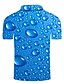 baratos Polos-Homens Camisa de tênis Camiseta Polo Camisa de golfe Gráfico 3D Colarinho Colarinho de Camisa Azul Tamanho Grande Diário Feriado Manga Curta Imprimir Roupa Roupa de rua Exagerado