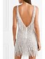 cheap Mini Dresses-Women&#039;s Silver Dress Sheath Solid Colored Strap S M Slim