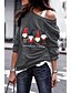 abordables Manteaux d&#039;Hiver-Femme Sweat à capuche Sweat shirt Sweat Imprime Gnome Décontractées Noël Noir bleu marine Gris Cadeau Noël Noël Col Rond