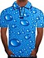 baratos Polos-Homens Camisa de tênis Camiseta Polo Camisa de golfe Gráfico 3D Colarinho Colarinho de Camisa Azul Tamanho Grande Diário Feriado Manga Curta Imprimir Roupa Roupa de rua Exagerado