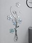 abordables Adhesivos de Pared-diy espejo florero 3d cristal acrílico mariposa pegatinas, florero floral espejo etiqueta de la pared para la entrada sala de estar muebles decoración de la pared 40 * 60 cm