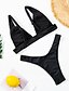 cheap Bikini-Women&#039;s Bandeau Basic Bikini Swimsuit Lace up Print Geometric Swimwear Bathing Suits Black Red
