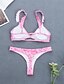 cheap Bikini-Women&#039;s Basic Blushing Pink Bandeau Cheeky High Waist Bikini Swimwear Swimsuit - Geometric Solid Colored Lace up Print S M L Blushing Pink