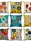 cheap Throw Pillows,Inserts &amp; Covers-Set of 9 Faux Linen Pillow Cover, Floral Geometic Wedding Fashion Throw Pillow Outdoor Cushion for Sofa Couch Bed Chair Yellow