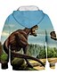 billige Hættetrøjer og sweatshirts til drenge-Børn Baby Drenge Hættetrøje og sweatshirt Langærmet Dinosaurus Fantastiske Dyr 3D-udskrivning Farveblok Dyr Hvid Blå Gul Børn Toppe Aktiv Gade Barnet&#039;s Dag 2-12 år