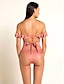 cheap One-Pieces-Women&#039;s Bandeau Basic Bikini Swimsuit Lace up Solid Colored Swimwear Bathing Suits Blushing Pink